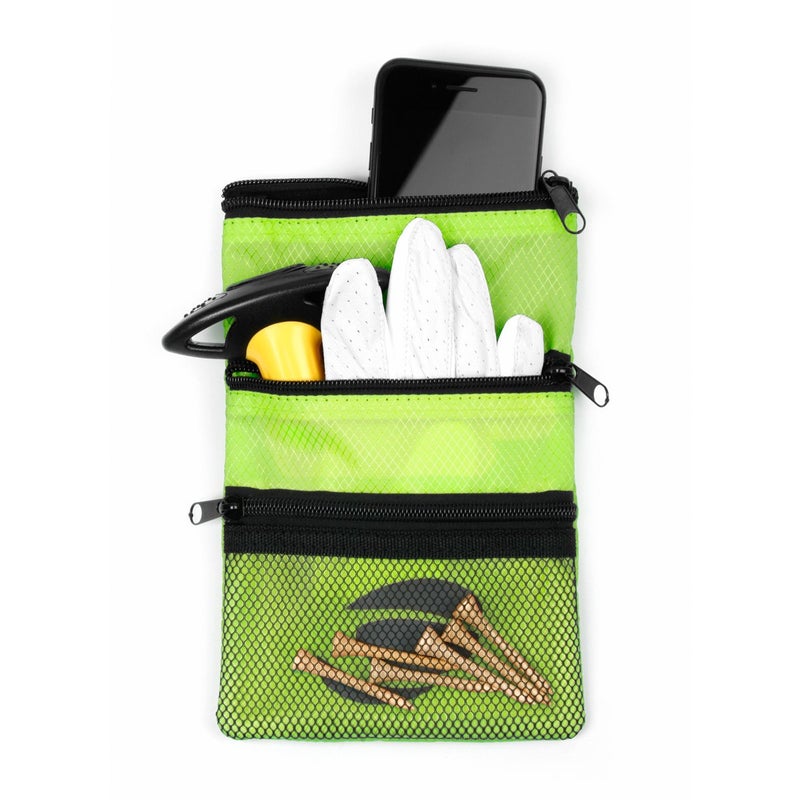 Orlimar Golf Detachable Accessory & Valuables Pouch, Lime Green, Golfing Accessories for Men and Women, Tee Cell Phone Essentials Holder, Golf Bag Organizer with Clip - Image 3